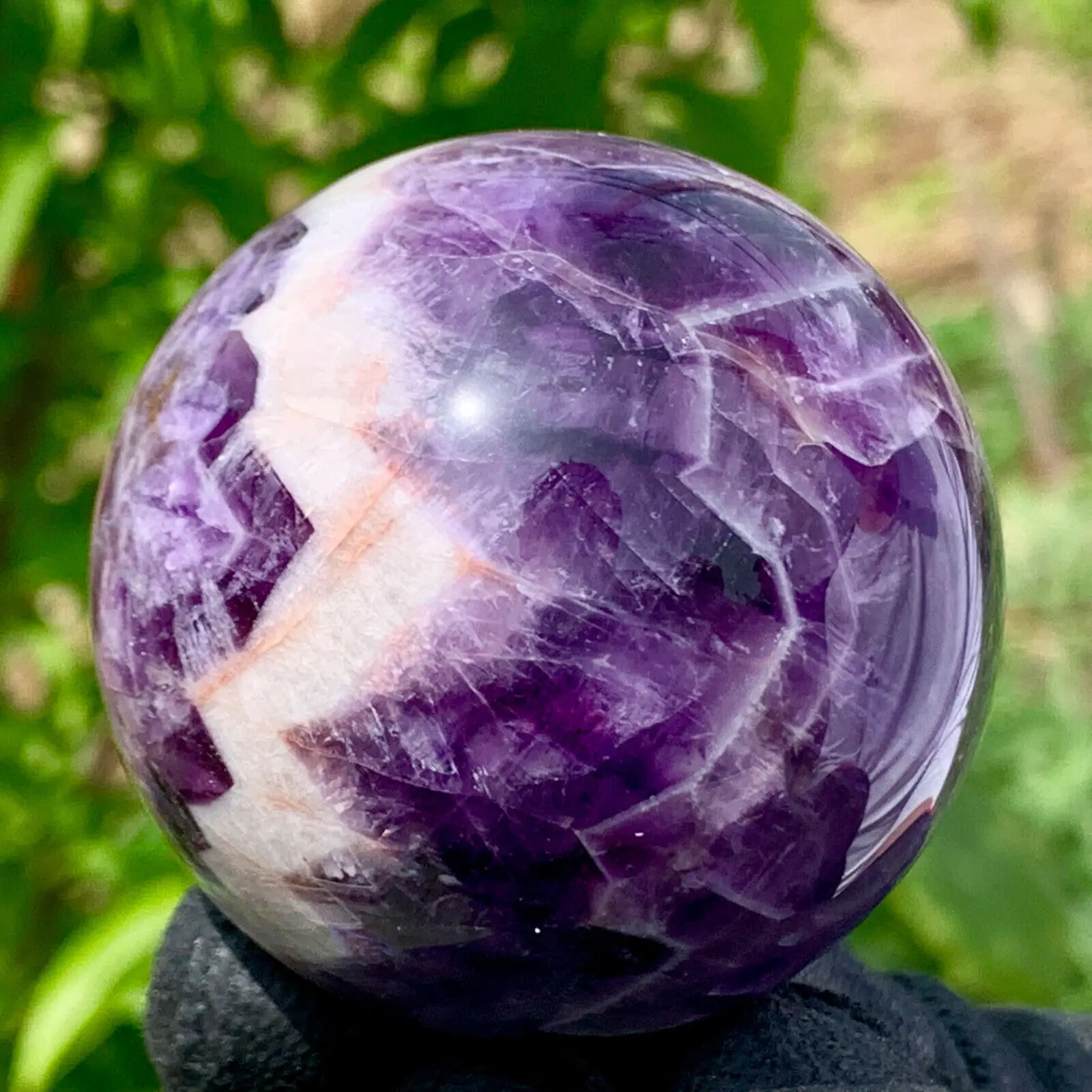 

Natural Dream Amethyst Quartz Crystal Sphere Ball Healing