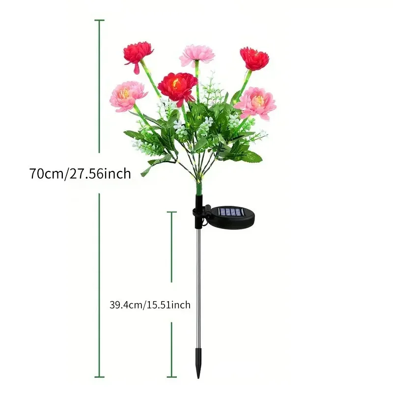 Solar Lotus Flower Outdoor Garden Light - Decorative Lawn Lamp for Yard, Patio, Parties, Weddings, and Holidays