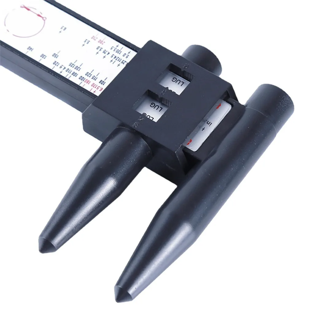 Wheel Hub Hole Distance Measuring Tool Black Sliding Lugs Gauge Sheet Ruler Holes Ruler PCD Hub Plastic 8