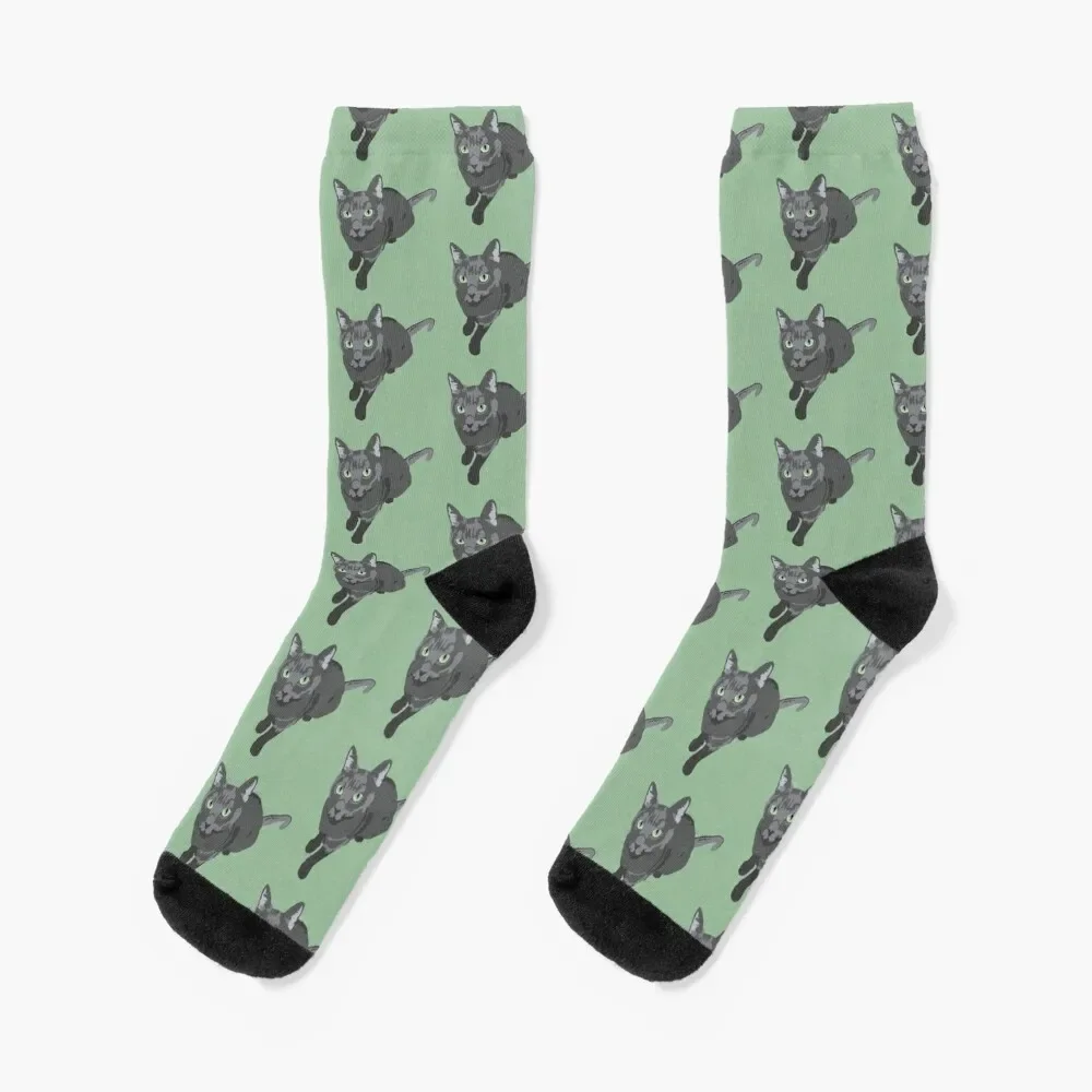 

Russian Blue Cat Socks Stockings funny gift Women Socks Men's