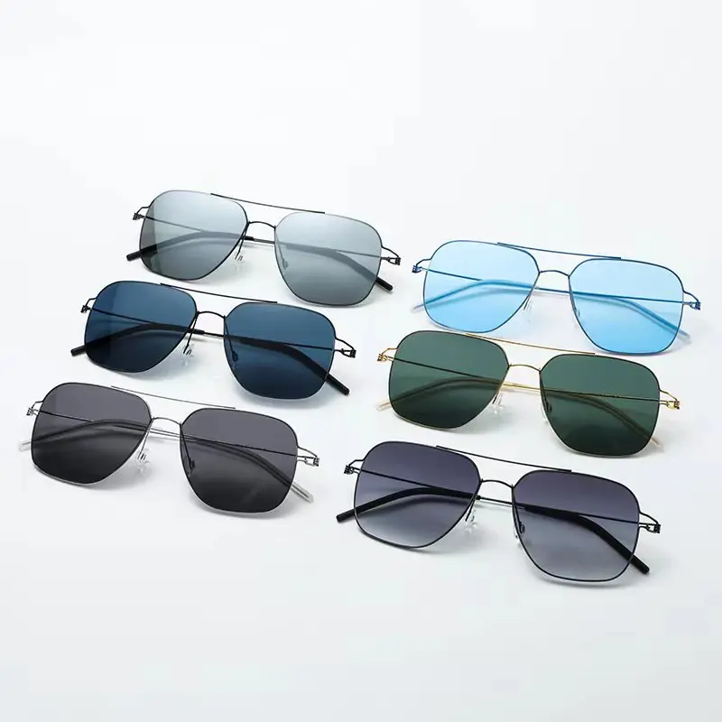 Dänemark Männer quadratische Doppel balken schrauben lose Sonnenbrille Frauen Titan Rand ultraleichte Brille Brillen Sonnenbrille Brille 8210 – Detail 13