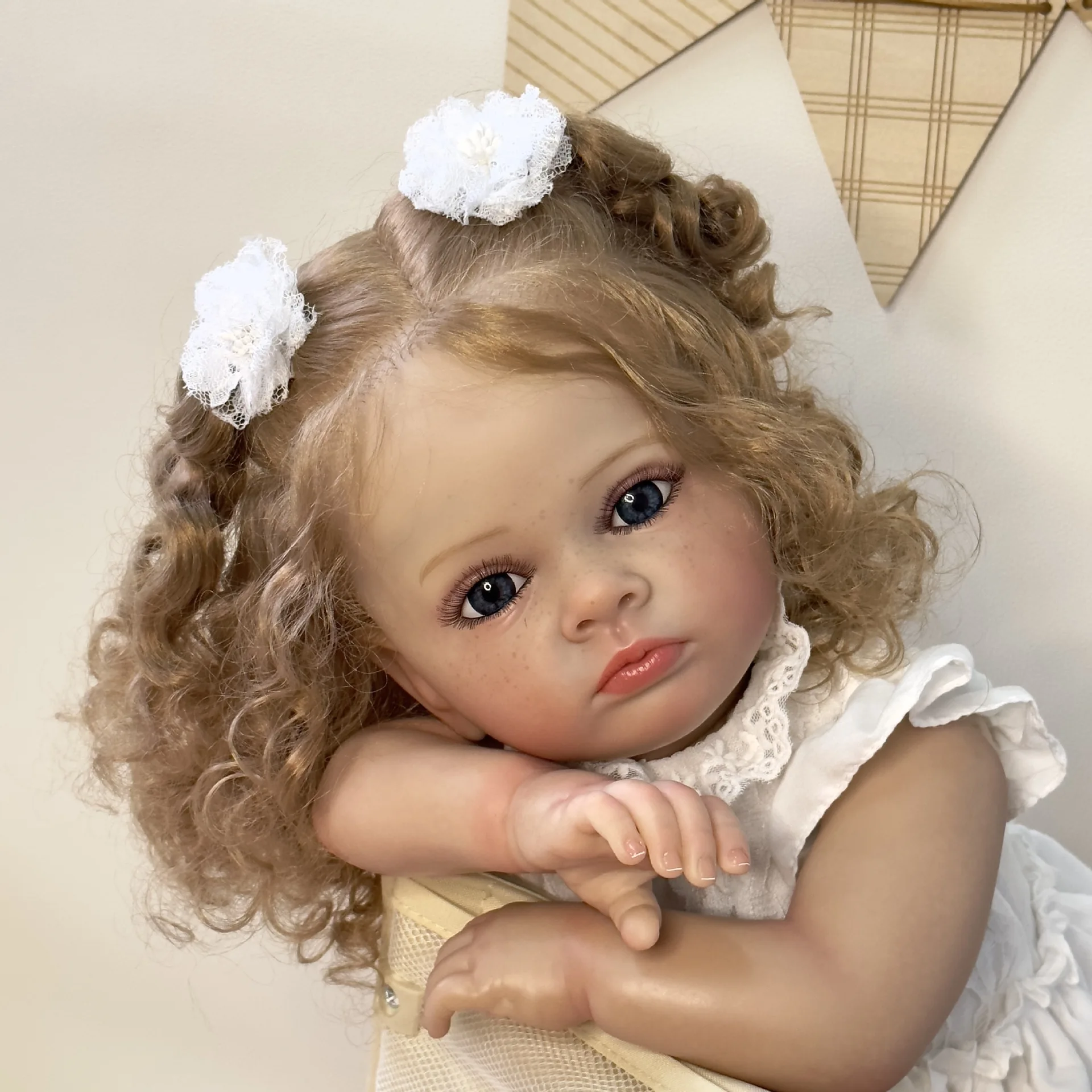 NPK 60CM Completed Doll Bebe Reborn Tutti Toddler Girl Hand Paint Doll with Genesis Paint High Quality 3D skin Doll Toys