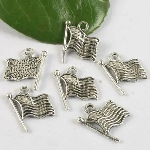 

30pcs 17*16mm Tibetan silver USA flag design pendant h0661