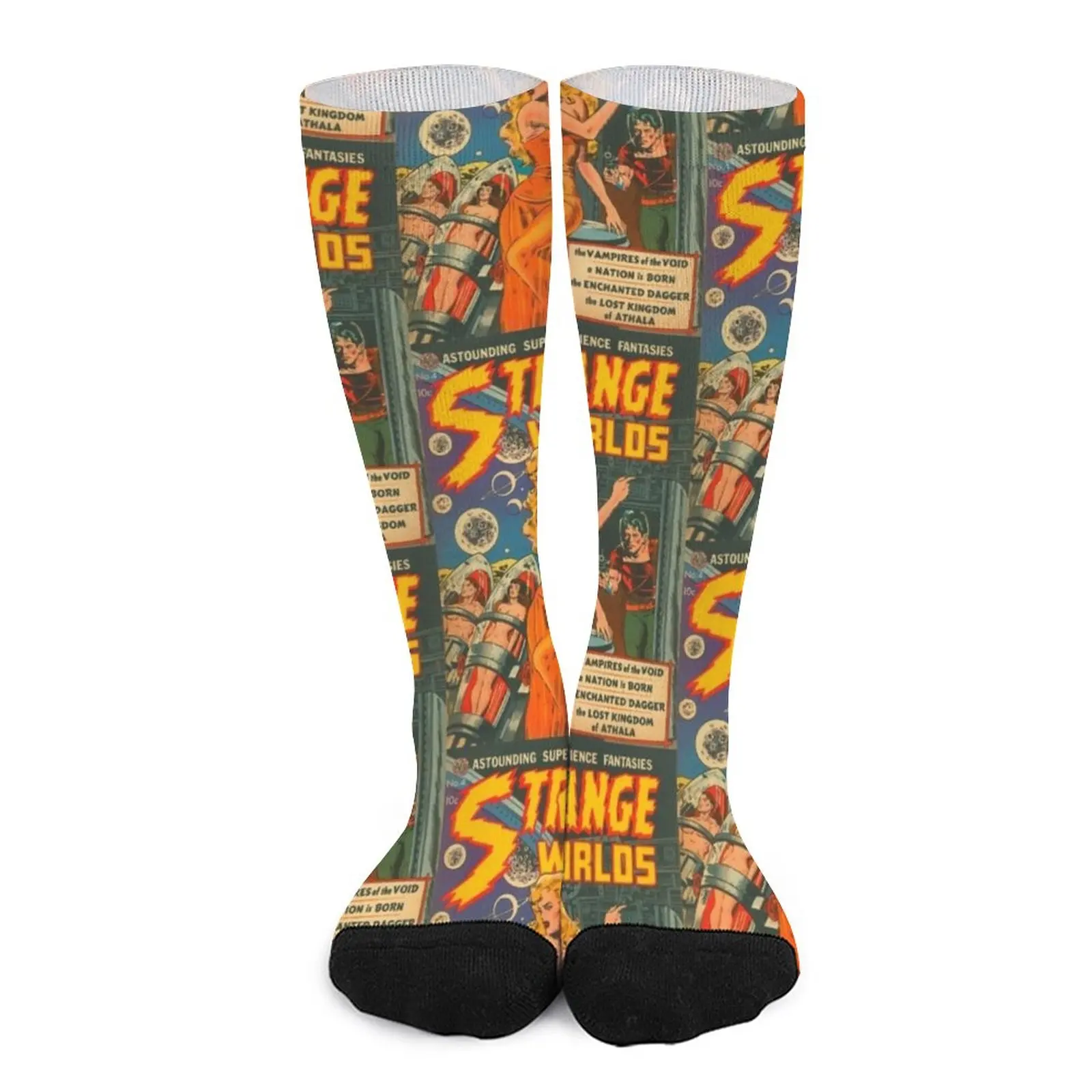

Vintage Strange Worlds Comic Cover Socks Male sock custom socks