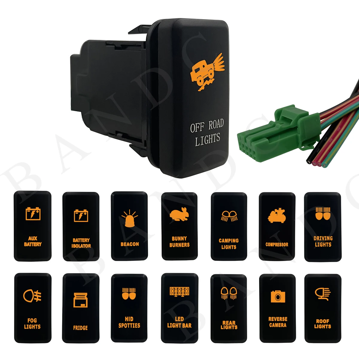 1 Pc Interruttore A Pulsante Led Ambra Arancione Con Connettore Di Cablaggio Per Toyota Tacoma Fj Cruiser Toyota Landcruiser Prado 3Amp 12V