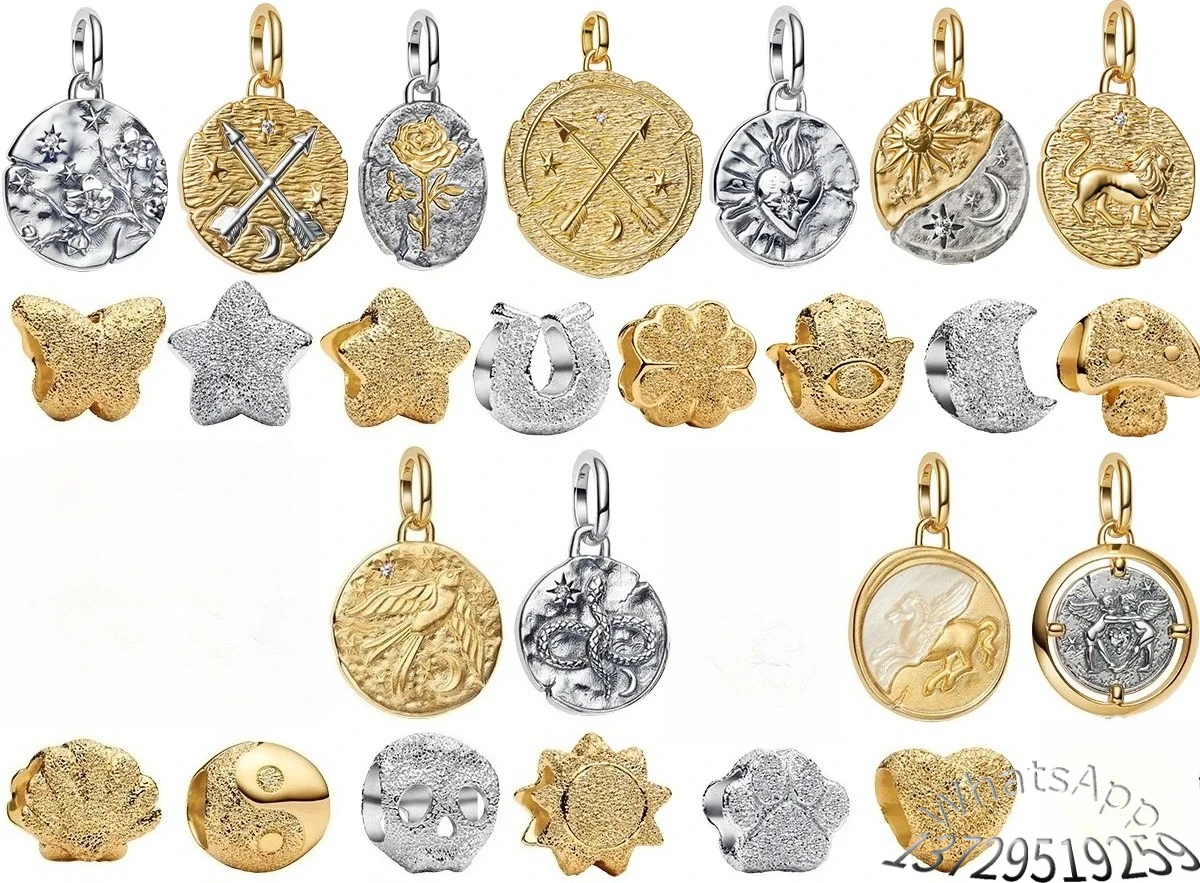 A classic, high-end and original 925 sterling silver round charm Marlion Castle bead bracelet necklace for women's jewelry gifts