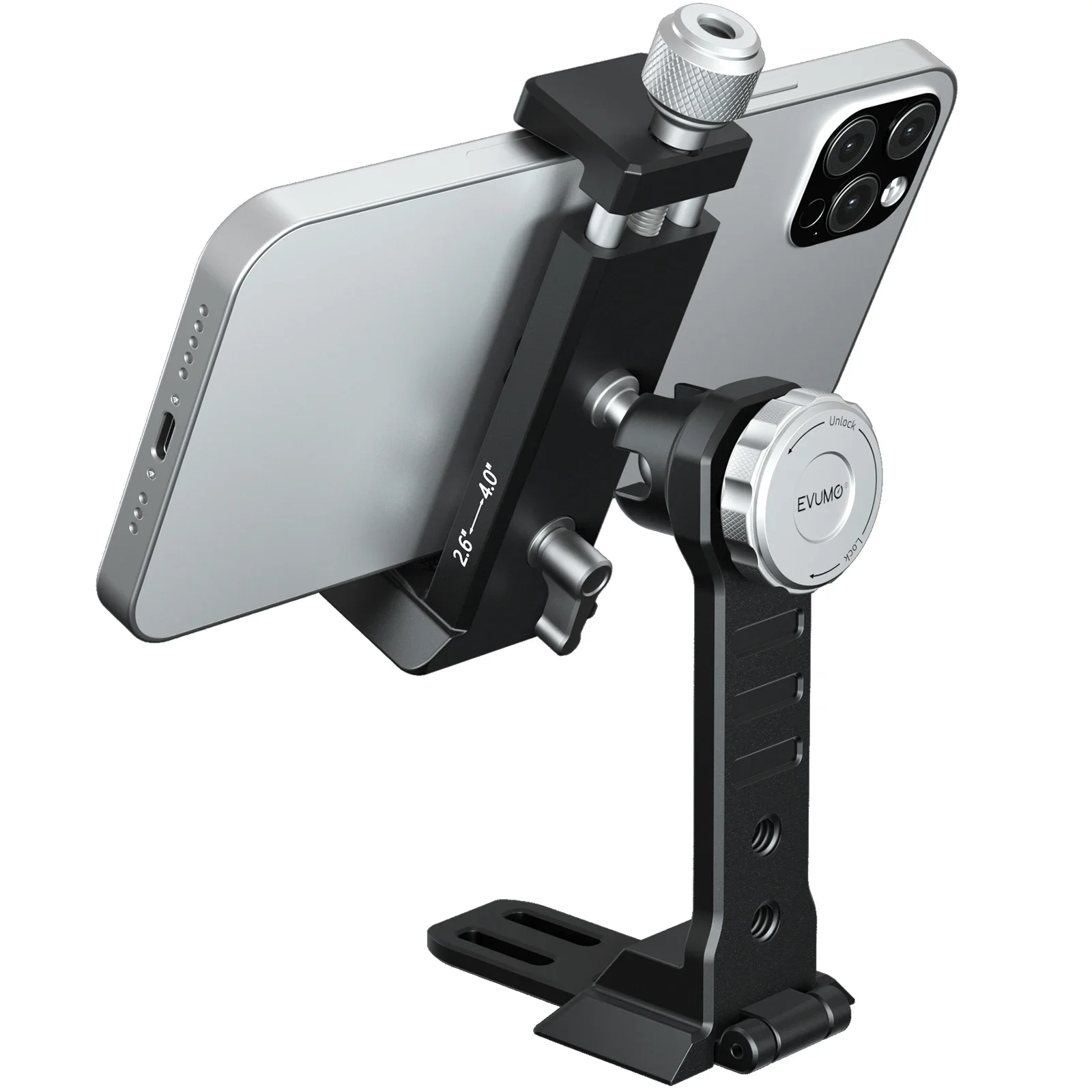 PM6 Metal Phone Holder Tripod 360° Rotate Cold Shoe Mount Arca Swiss Quick Relea