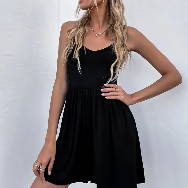 Fashionable Women's Clothing 2024 Collection Waist Wide Truffle Back Pocket Knitted Suspender Jumpsuit Shorts Street Wear YSQ09