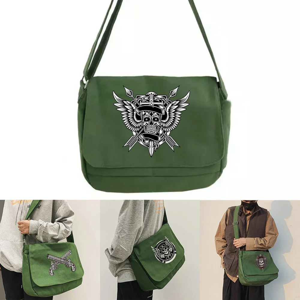 

Messenger Shoulder Bags Casual Female Large Capacity Handbags Women's Crossbody Travel Shopping Bag Skull Series Print