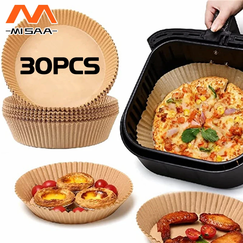 30PCSAirFryerDisposablePaperLinerNonStickMatBakingPaperPlate