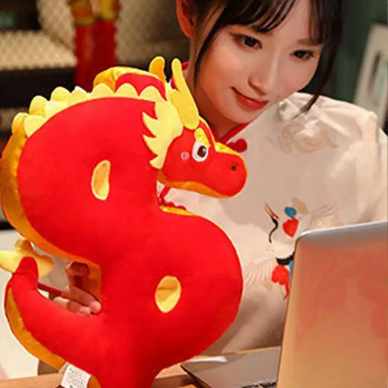 

Chinese New Year Dragon Plush Comfortable Stuffed Animal Plush Toys Ornament Stuffer Zodiac cotton Plush Skin-friendly Pillow
