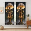 2pcs Mushroom House Pattern Printed Curtain for Home Decor - Rod Pocket Window Treatment for Bedroom, Office, Kitchen 5