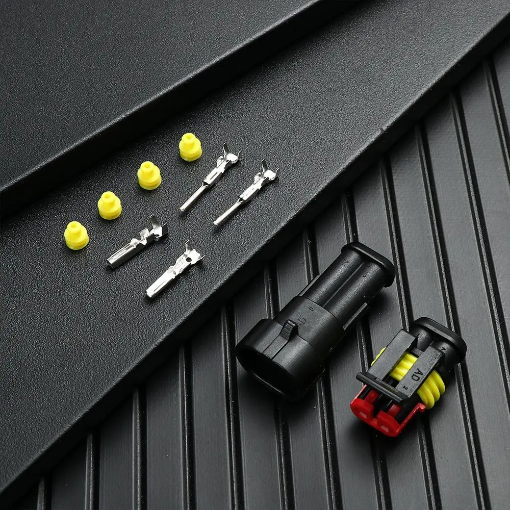 12V 2Pin Cable Wire Connector Plug Waterproof Sealed For Electrical Car Auto Connector With Cable 5/10Kit