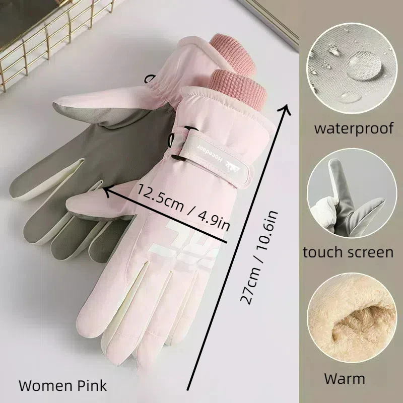 Winter Skiing Gloves Waterproof Antislip Snowboarding Touch Screen Thermal Thick Men Women Snowmobile Warm Riding Driving Gloves 5