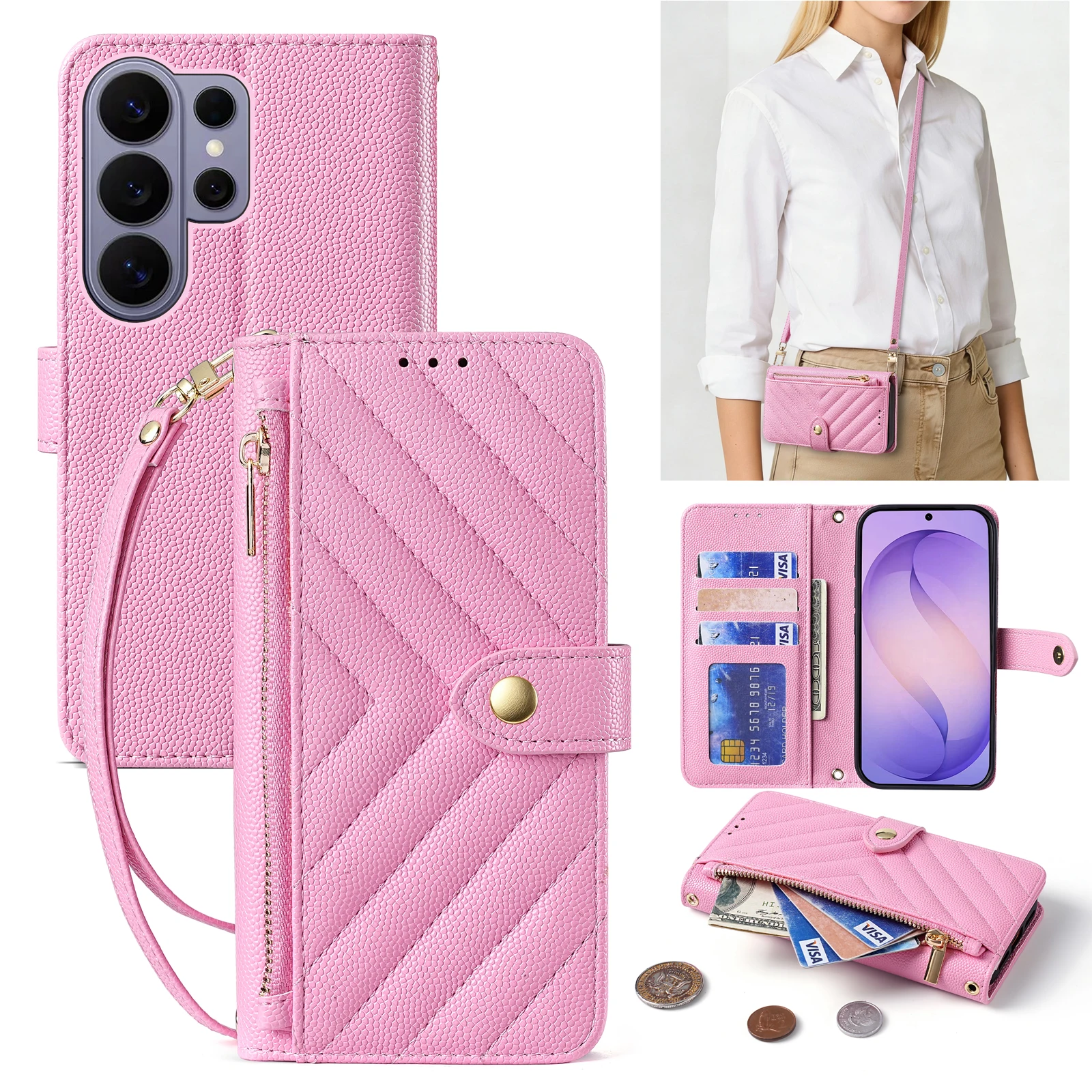 Crossbody Phone Case with Wallet Cover