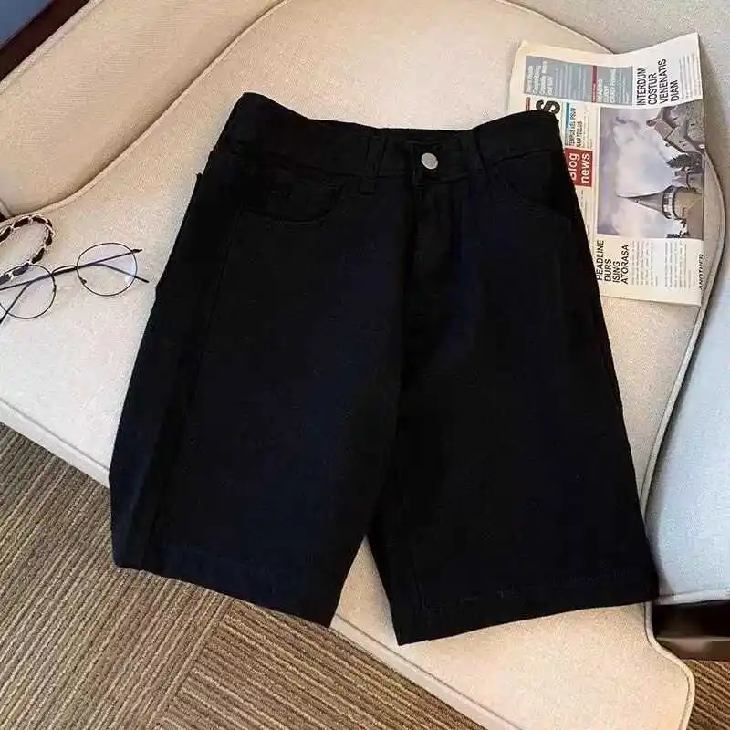 Men's Pants Korean Style Vintage Summer Jeans Shorts Slim Fit and Distressed Denim Washed Soild Cowboy Short Pants for Men A20