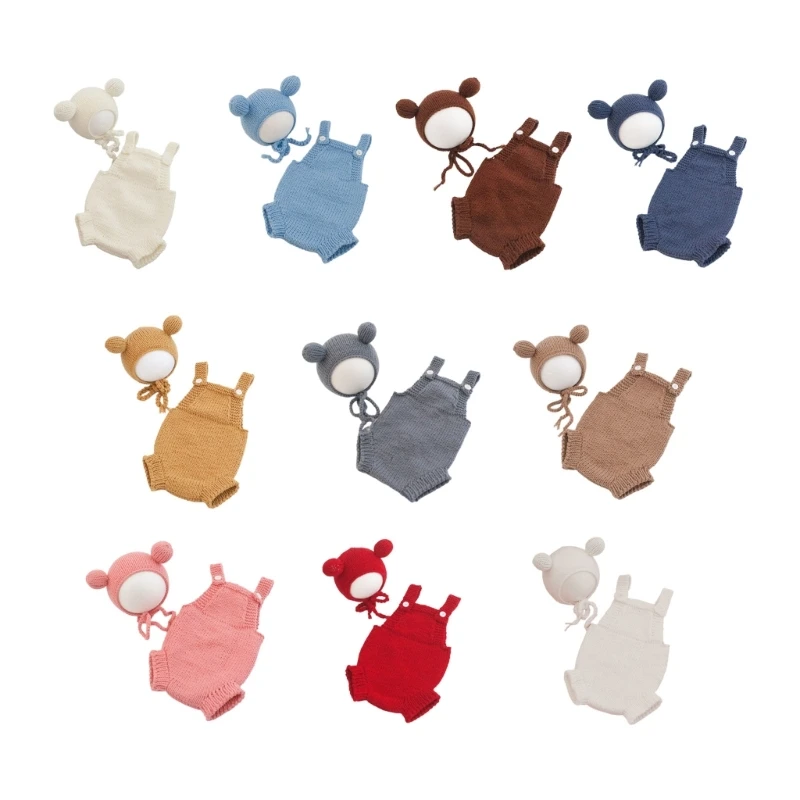 

Infant Photography Props Romper Hat Set Newborn Shower Party Photo Posing Wear BX0D