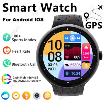 Smart Watch Schermo AMOLED da 2.09 pollici Chiamata Bluetooth Bussola Tracker Orologi sportivi da uomo Monitor sanitario Smartwatch da donna impermeabile