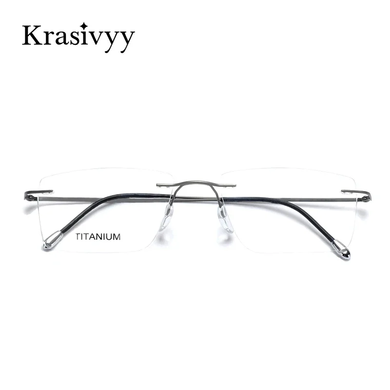 Titanium Rimless Glasses Frame Men Square eyeglasses frames eyeglass frames square eyeglasses optical glasses Ultralight European Design Frameless Eyeglasses Quality Eyewear for Women