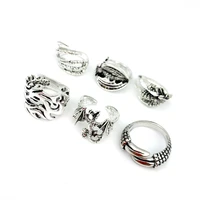 Wholesale 20pcs Dragon Rings For Men Women Punk Style Silver Color Claw Trendy Jewelry Party Gift Fashion Finger Accessories 2