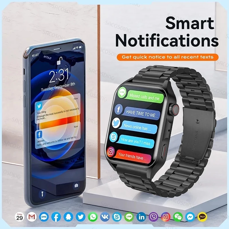 2023 ο Ʈ ġ AMOLED HD ȭ ׻ ÷ ð  ȭ  Smartwatch  ȵ̵