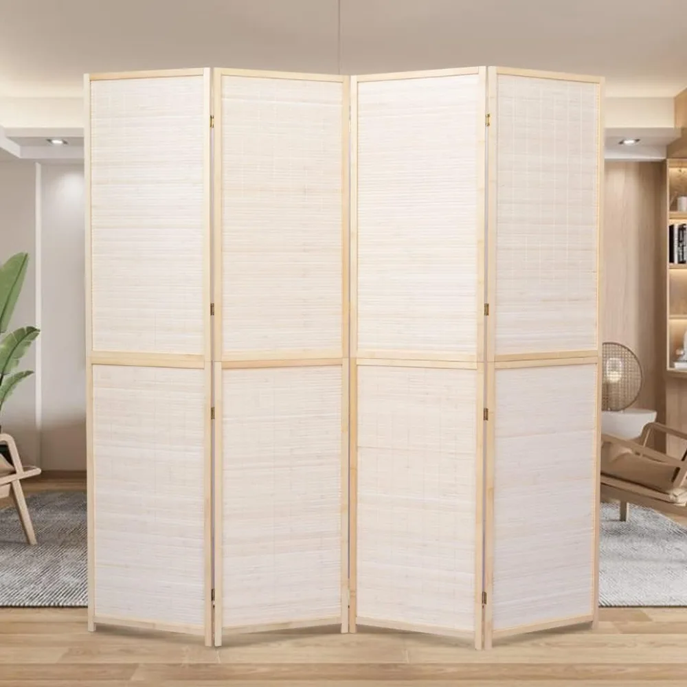 

Бамбуковая сетка, Тканый дизайн, складной разделитель для комнаты, 4 панели, бамбуковый разделитель для комнаты, 6 футов, высокий складной экран конфиденциальности