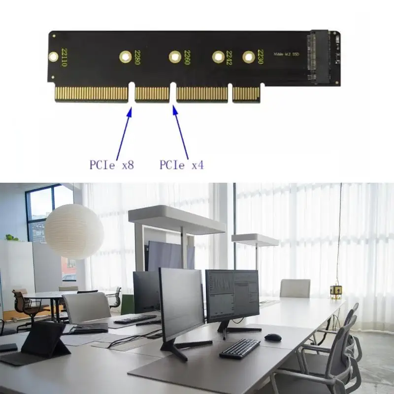 E28C Advanced M.2 NVME SSDs to PCIe 4X Expansion Card with Aluminum Heatsink for Multiple Size