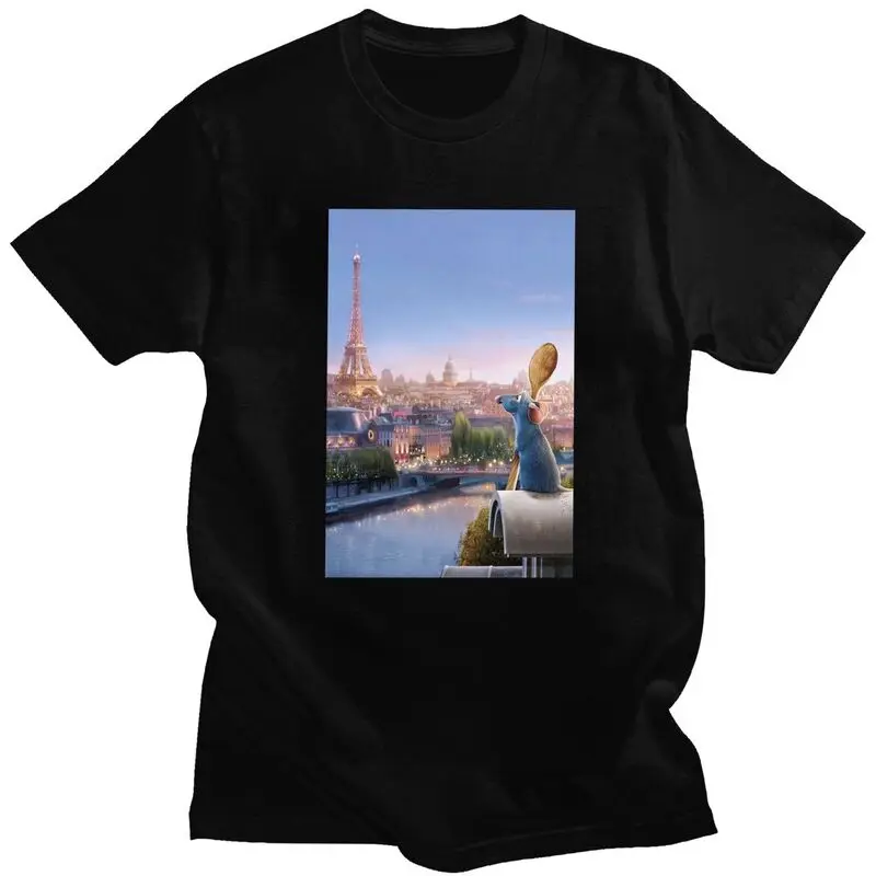 Ratatouille Remy Anime Magliette Uomo T-Shirt In Cotone Pre-Ristretto Maglietta Stampata A Maniche Corte Regalo