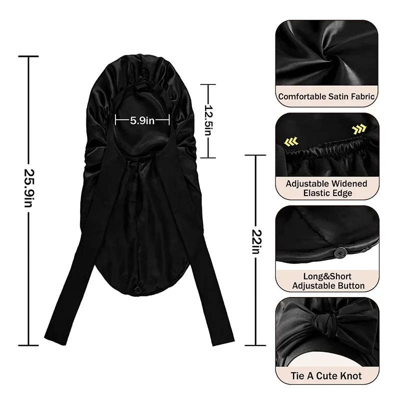 Cuffia Per Capelli In Raso Reversibile Bianco/raso - Foto 8