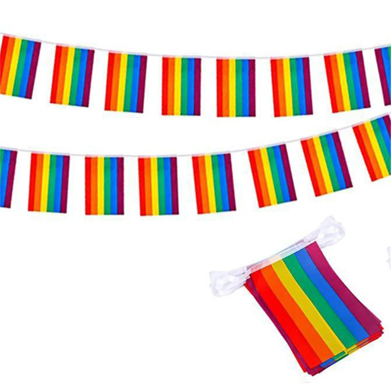 

Brand New Banners Rainbow Flag Festival Party Celebration For LGBT Indoor/Outdoor Pride Banner String Flag 20 Flags