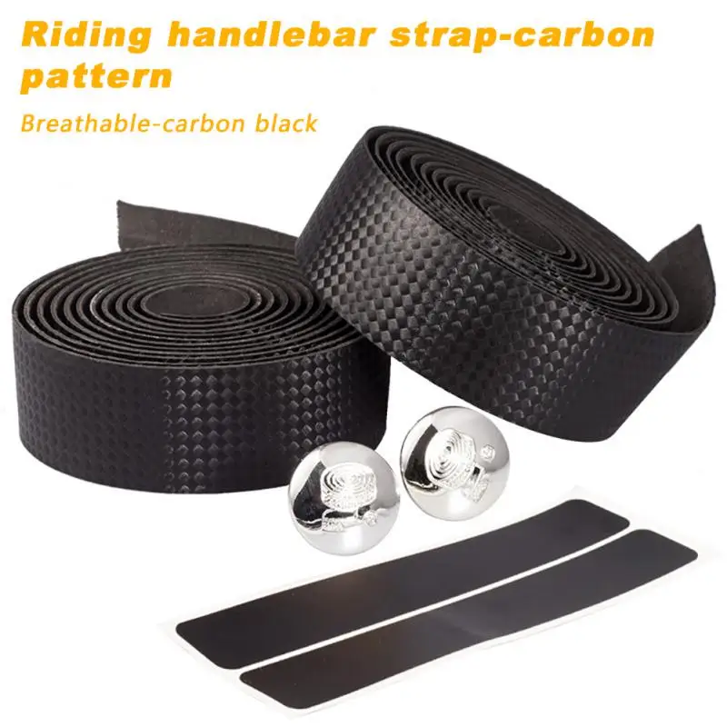 Road Bike Handle Bar with Bar-plug Anti-skid Cycling Damping Grips Wraps Rubber Foam Breathable Tapes