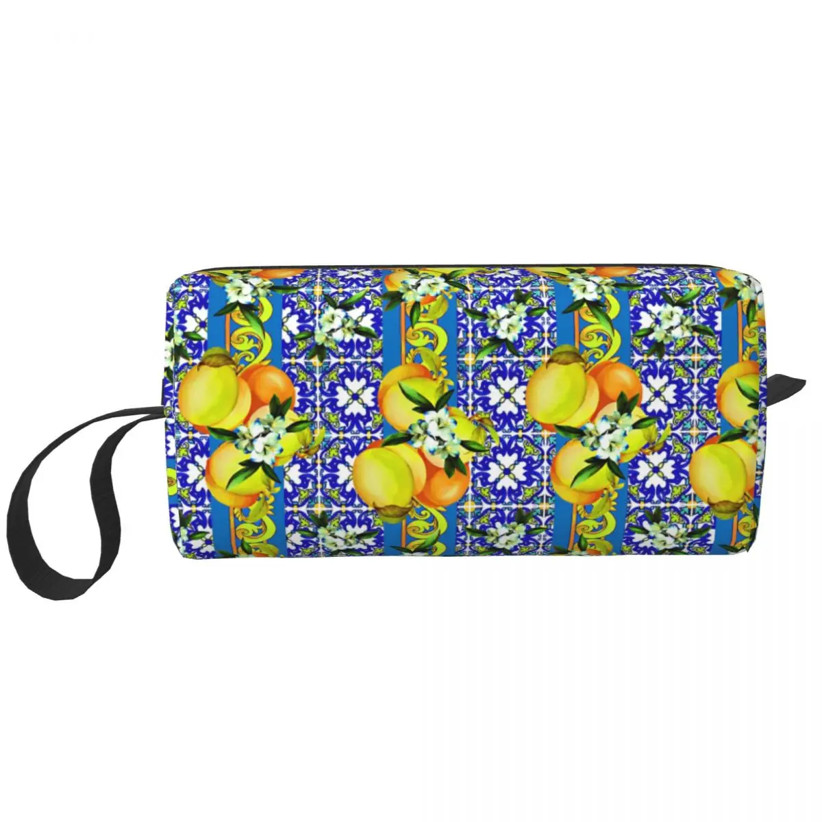 

Travel Summer Tropical Fruit Lemon Citrus Pattern Toiletry Bag Cute Cosmetic Makeup Organizer for Beauty Storage Dopp Kit Case