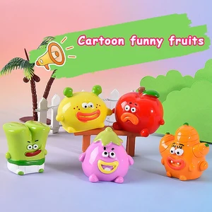 Cartoon Funny Fruits Decoration Carrot Peach Lemon Onion Eggplant Garlic Micro Landscape Dollhouse Miniature Toy Car Ornament