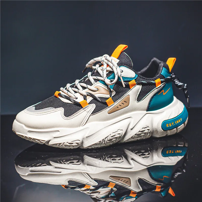 Men's Shoes Summer New Breathable Mesh Shoes Men's Sports Shoes Trendy Versatile Height Increasing Running