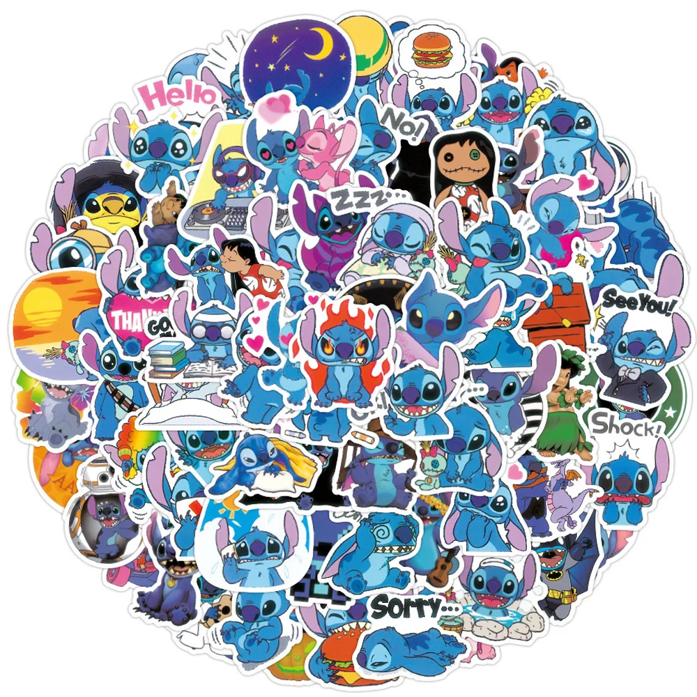 Disney Cartoon Cute Lilo Stitch Stickers  Cartoon Kids Stickers Kawaii  Cartoon - Sticker - Aliexpress