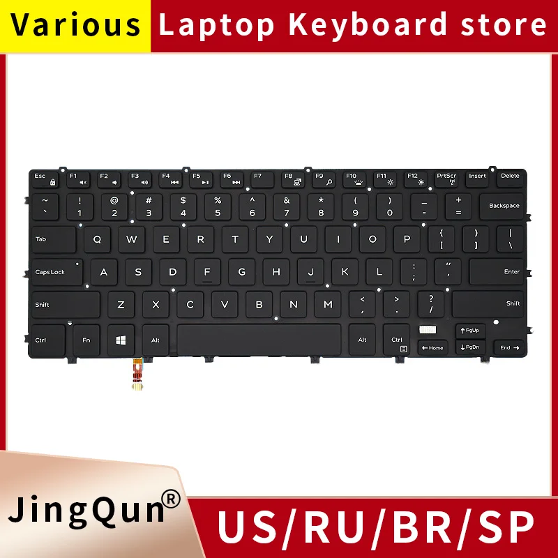 Original Eua Russo do Teclado do Portátil com Luz de Fundo para Dell Xps15 9550 9560 9570 Precisão 5510 M5510 P56f M5520 M5530 0gdt9f