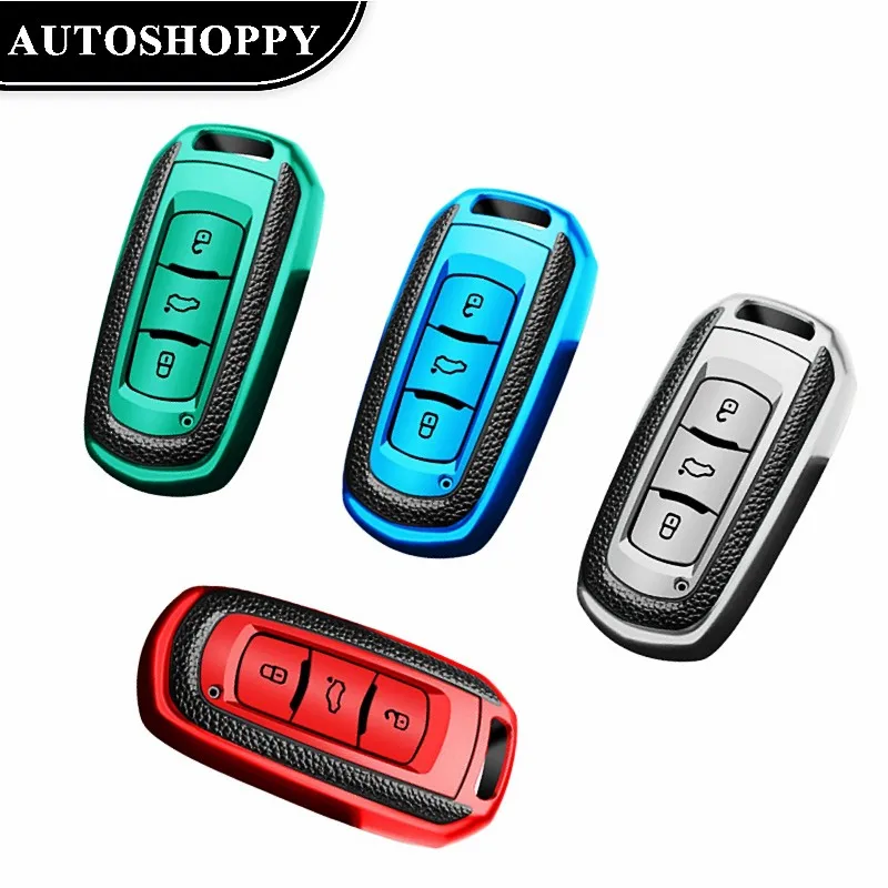 

Leather TPU Car Smart Key Cover Case Shell Fob For Geely Atlas Boyue NL3 EX7 SUV GT GC9 Emgrand X7 Borui Auto Holder Accessories