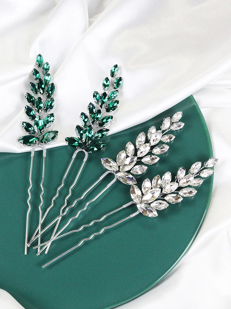 4-teiliges Braut Haarschmuck Set - Perlen & Strass Stirnband & Haarnadeln