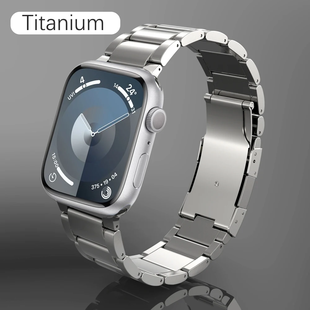 애플 워치용 울트라 티타늄 링크 팔찌, 럭셔리 손목 밴드, 울트라 2, 49mm, 9, 8, 7, 41, 45mm, 아이워치 6, 5, 4, Se, 3, 2, 1, 40, 38, 42, 44mm