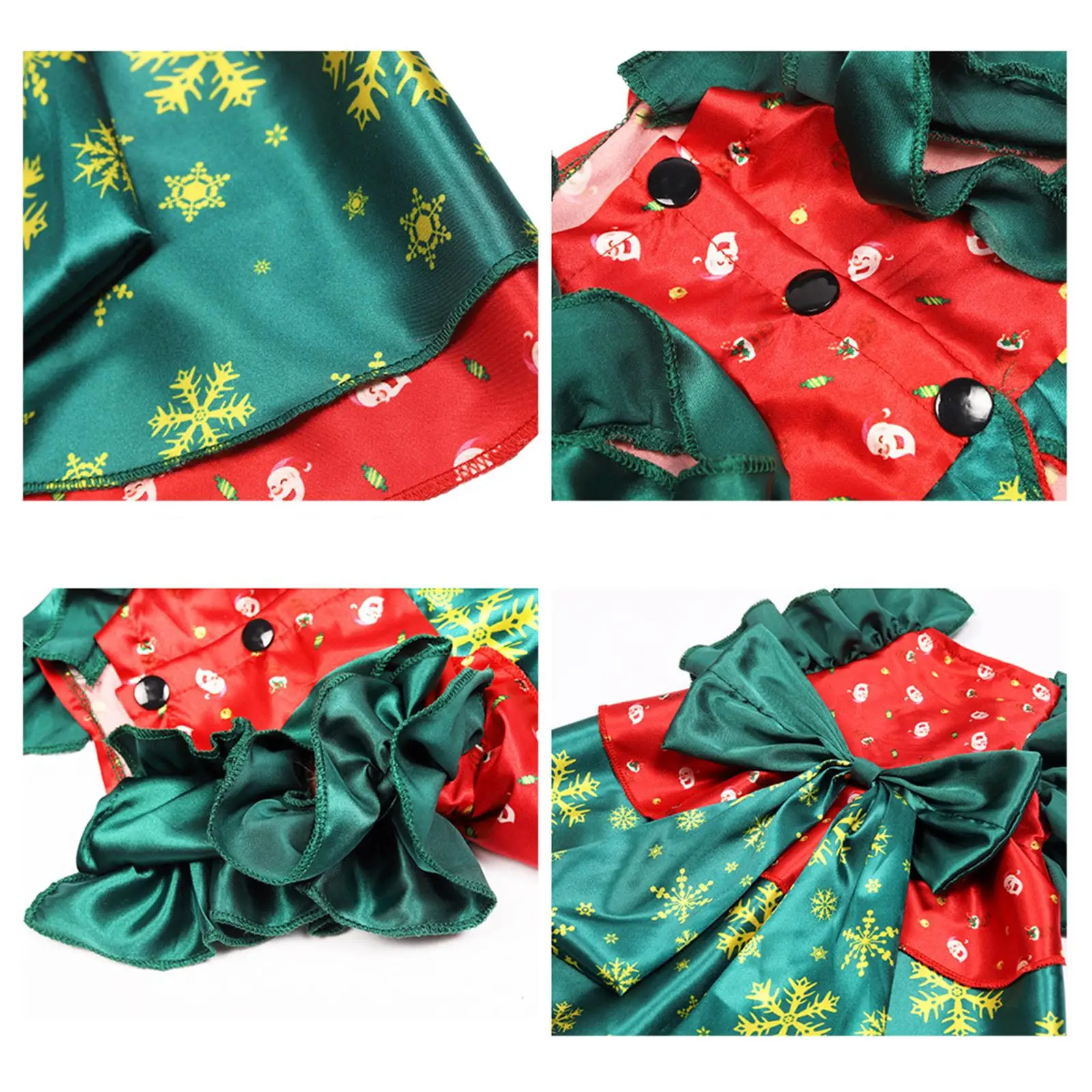 Dog Cat Christmas Costume Pet Hoodie Party Holiday Decoration Cosplay Dress Comfort with Big Bowknot Party Dress up Clothes