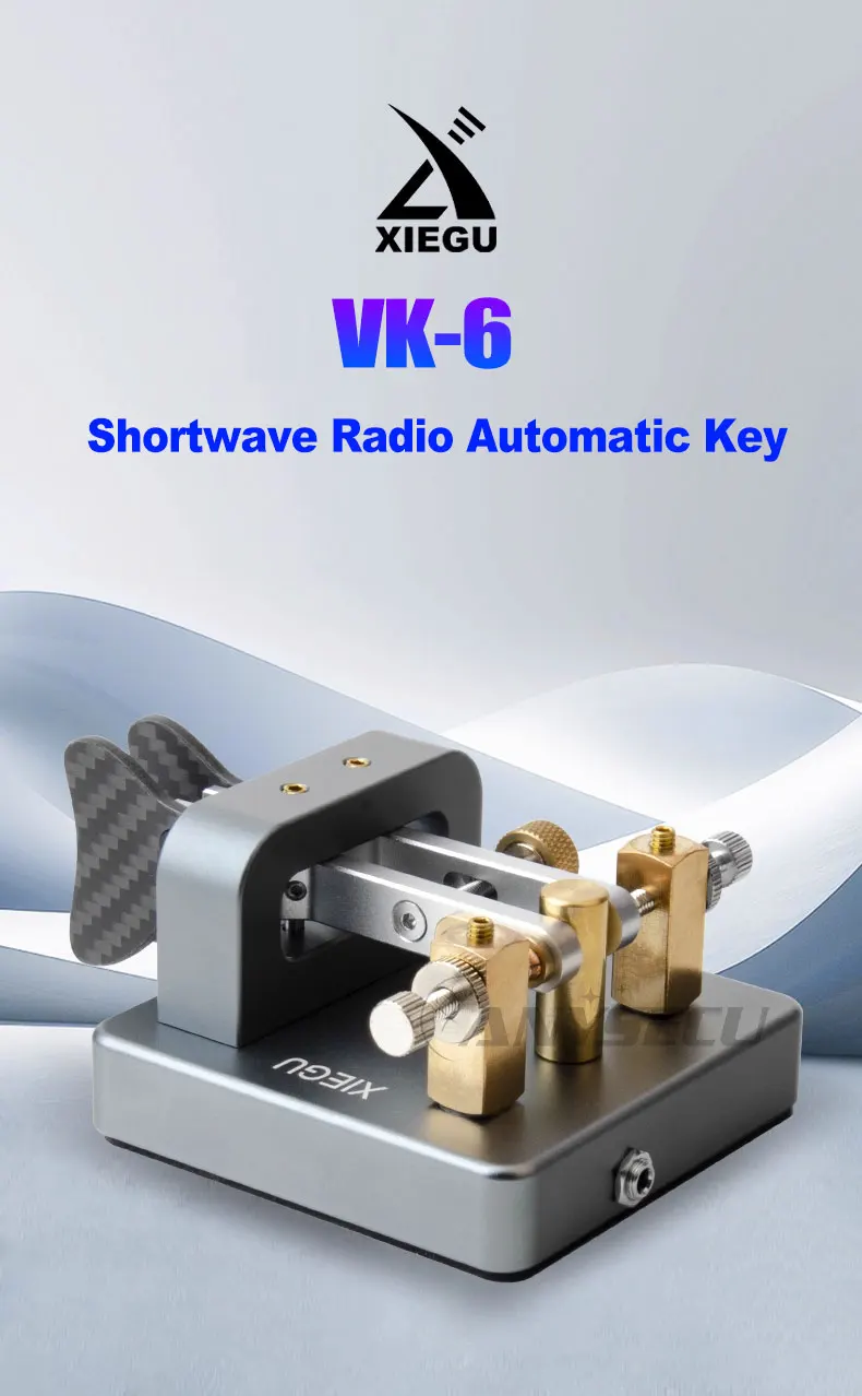 XIEGU VK-6 Mini Shortwave Radio Aluminum Alloy Automatic CW Electric Key 3.5mm I