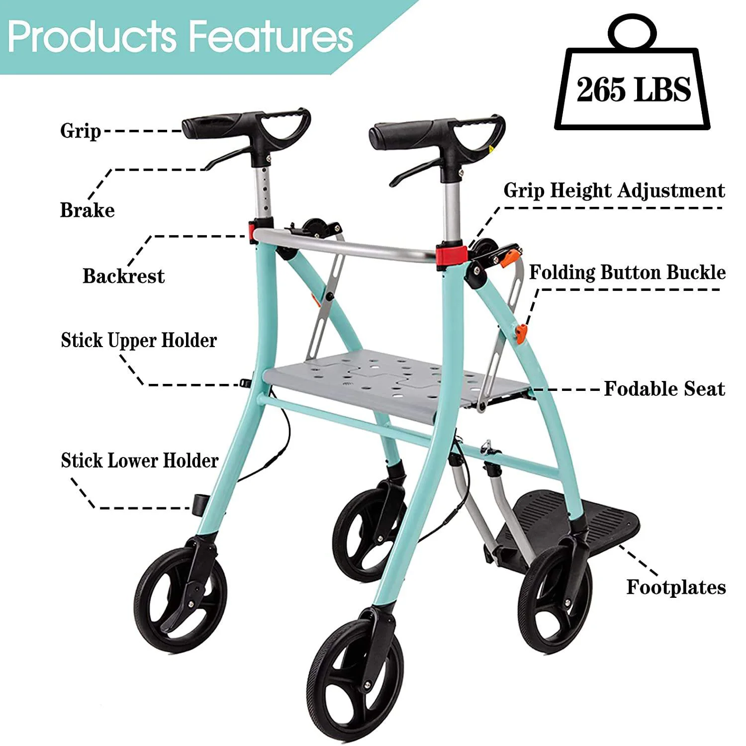 Deambulatore Deambulatore Deambulatore Verticale Leggero Portatile Pieghevole