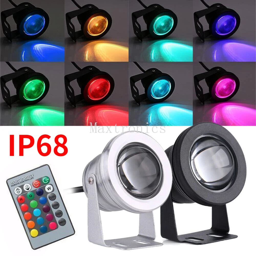 

10W LED Underwater Light RGB/White/Warm White LED Flood Lights Pond Aquarium Spotlight Bulb Garden Fountain Pool Lamp IP68 DC12V