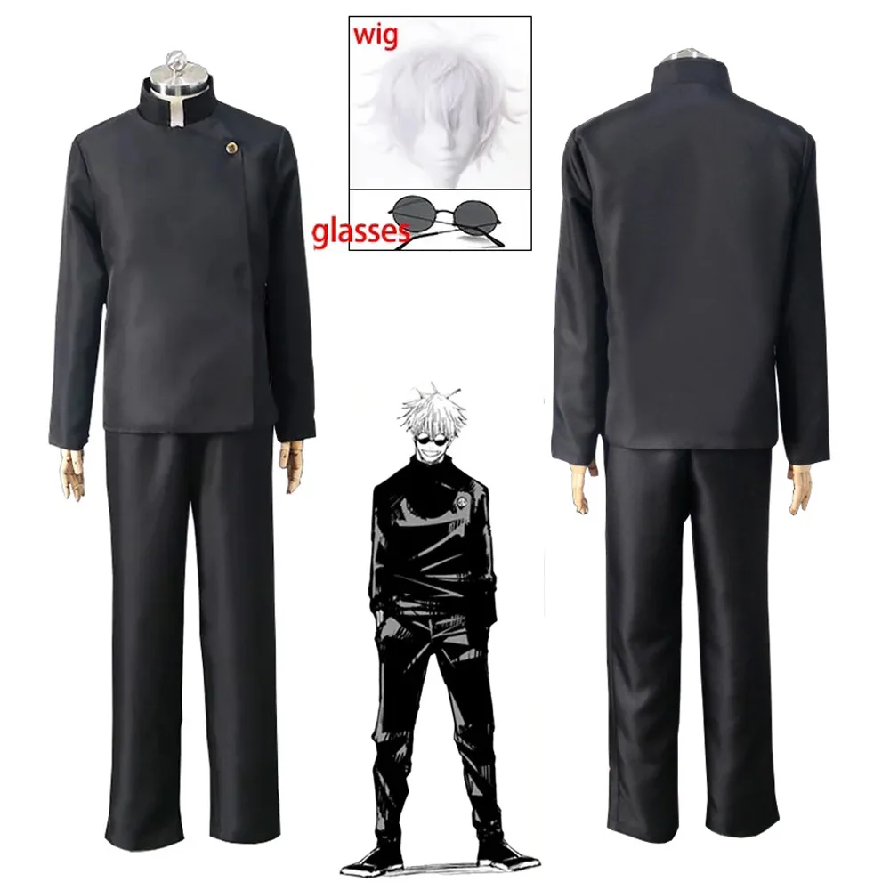 Anime Jujutsu Kaisen Gojo Satoru Cosplay Costume High School Uniform Wig Geto Suguru Cosplay Suit Halloween Costume