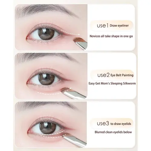 Sickle Eyeliner Brush Eyeshadow Blade Brush Detail Brush Diagonal Eyebrow Brushes Undereyelid To Sleeping Silkworm Makeup Tools - Image 5