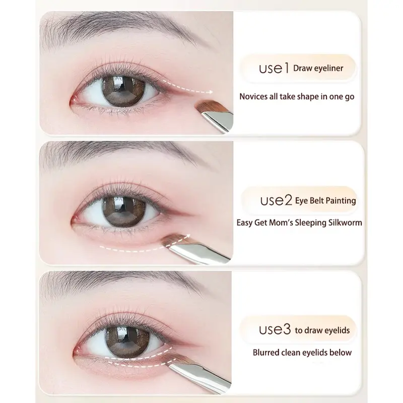 Sickle Eyeliner Brush Eyeshadow Blade Brush Detail Brush Diagonal Eyebrow Brushes Undereyelid To Sleeping Silkworm Makeup Tools - Image 5