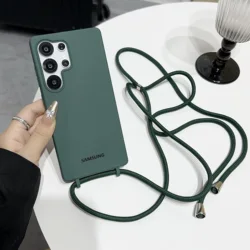 Elegant Crossbody Necklace Lanyard Phone Case with TPU Soft Cover - Galaxy S26+ (Dark Green)
