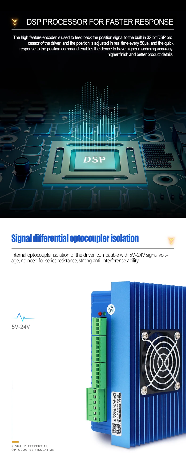 Description Picture 5 of itemJMC 86J18118EC-1000 Nema 34 4.5 8.5Nm 12N Closed Loop Stepper Motor With Encoder 2HSS86H 6A Hybrid Servo Driver For CNC Engraver