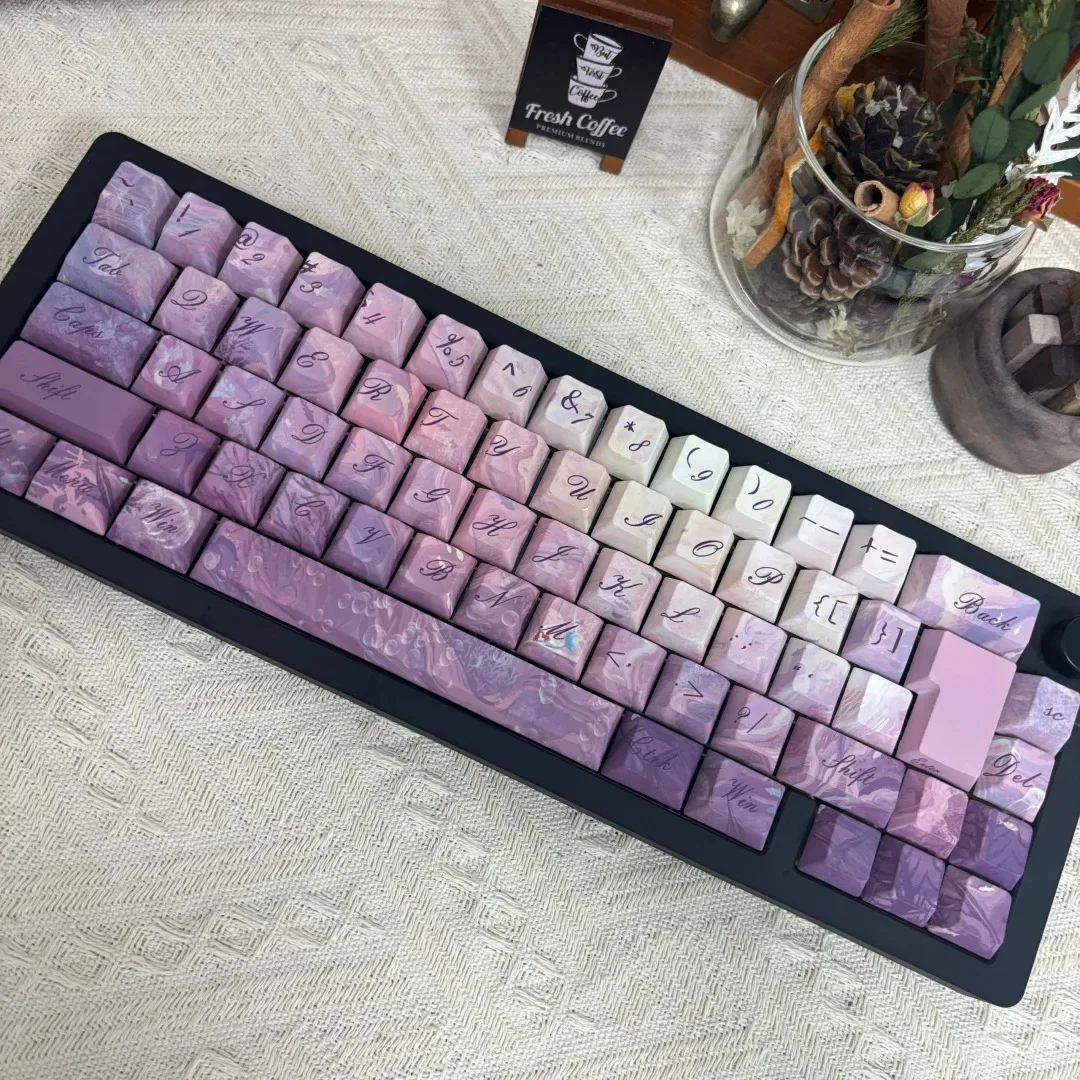 lado MOA gravado, PBT, opaco, roxo estética,