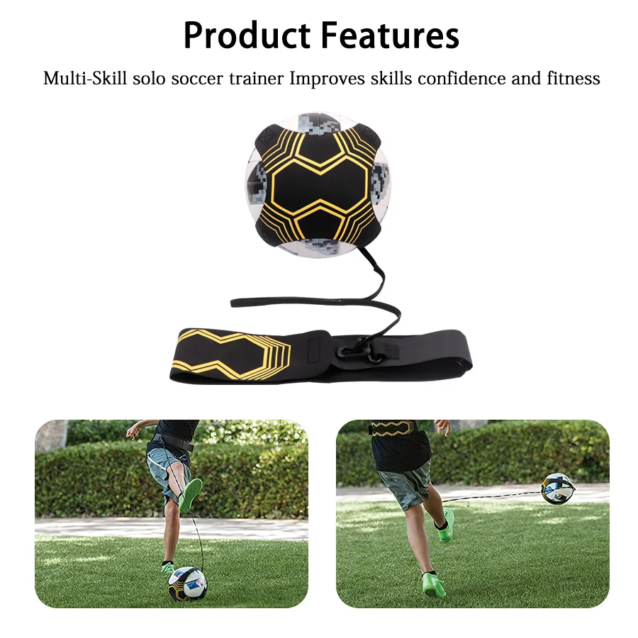 Allenatore Di Calcio Regolabile Allenatore Di Calcio Pallone Da Calcio Bambini Pratica Solo Aiuto Assistenza Cintura Controllo Abilità Allenamento Ban